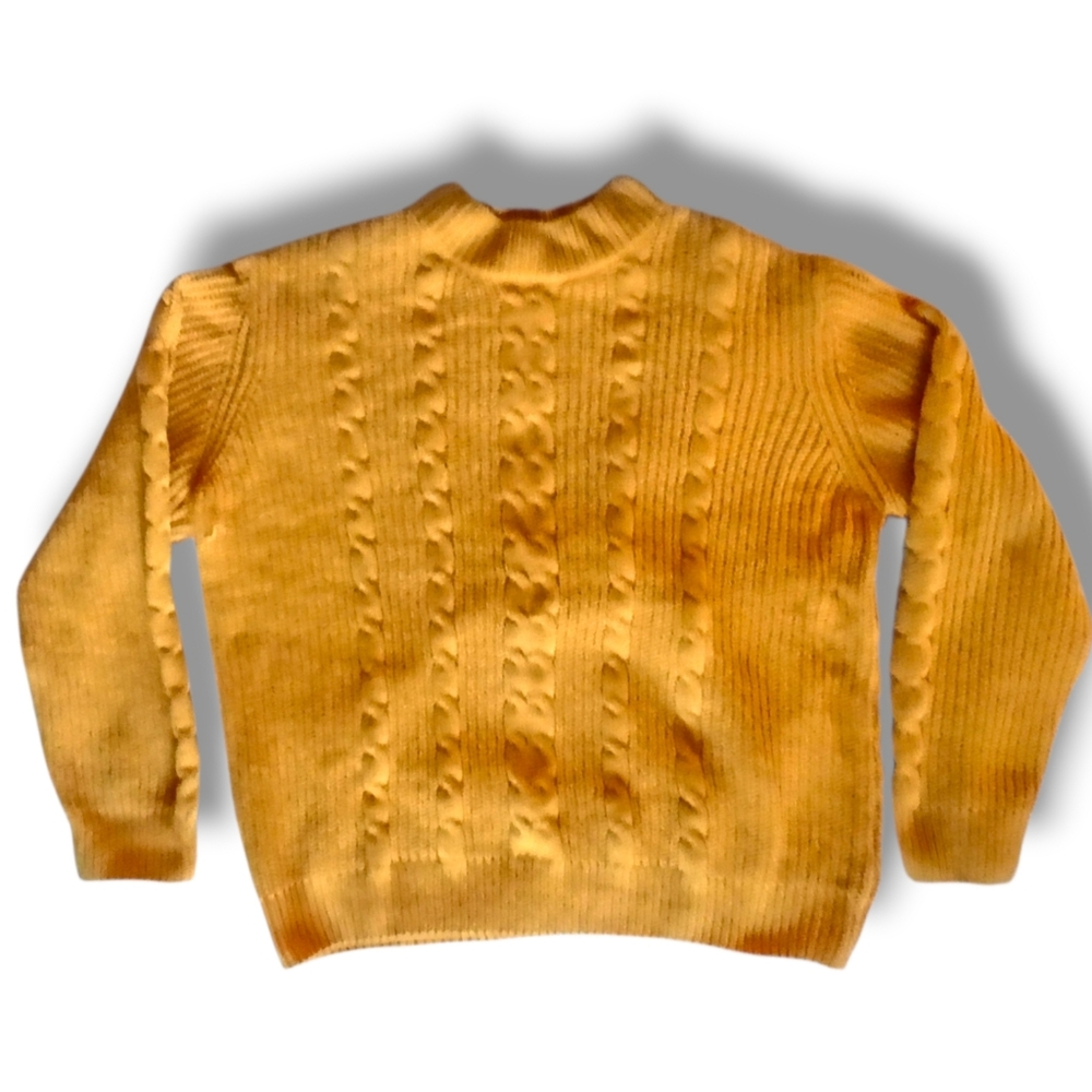 Pre-loved Cocovive Yellow Chunky Cable Knit Sweater, Size Medium